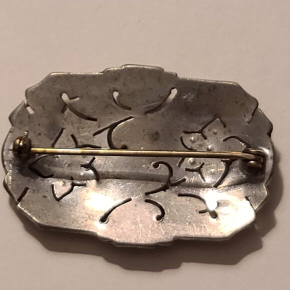 4 Vintage Silver Tone And Rhinestone Pins - Picture 4 of 14